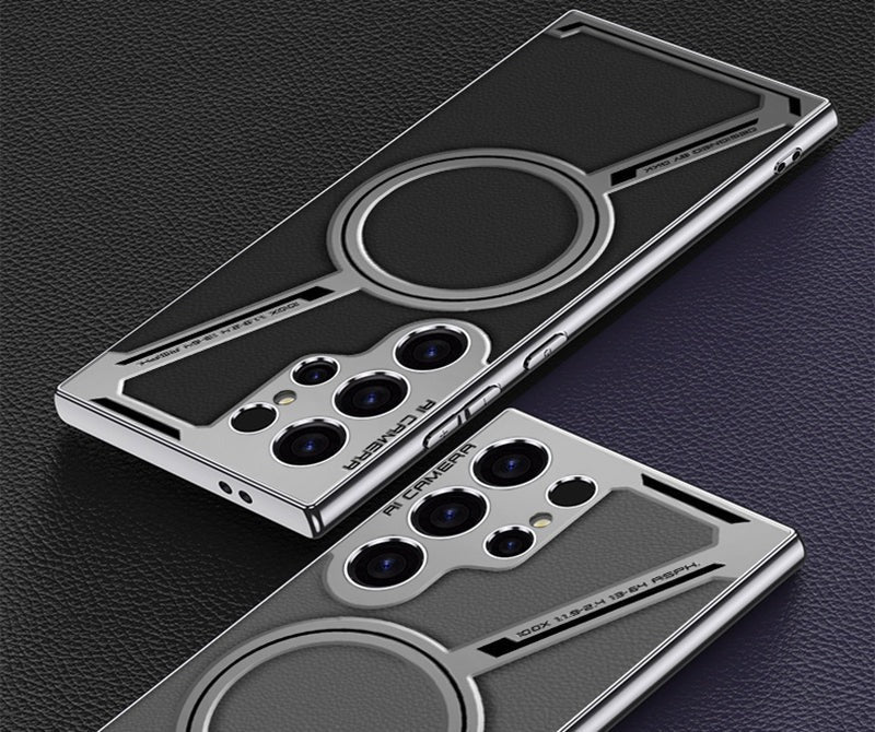 Detachable Metal Ring MagSafe Case for Samsung Galaxy S25 Ultra | Hybrid Armor Design with Magnetic Stand