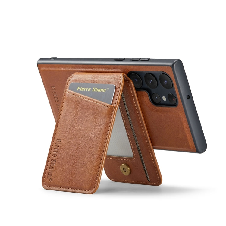 S25 Ultra Magnetic Card Case in Cowhide – Brown