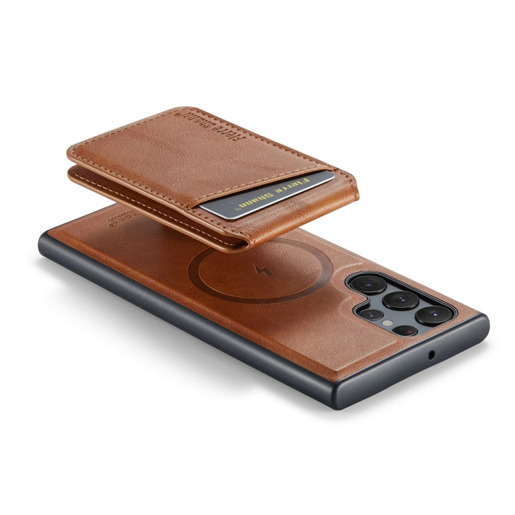 S25 Ultra Magnetic Card Case in Cowhide – Brown