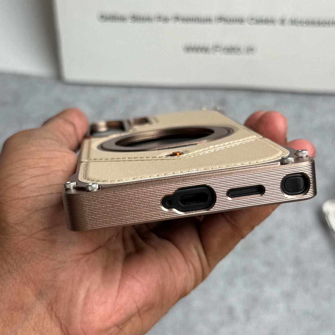 Galaxy Ultra Leather Metal Stand Case