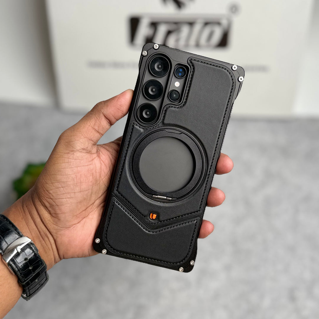 Galaxy Ultra Leather Metal Stand Case