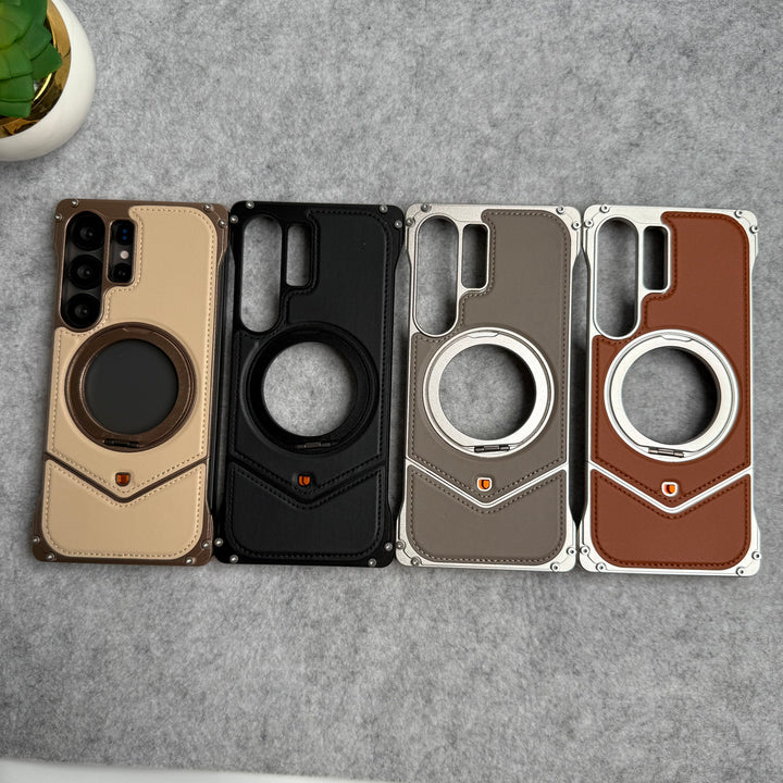 Galaxy Ultra Leather Metal Stand Case