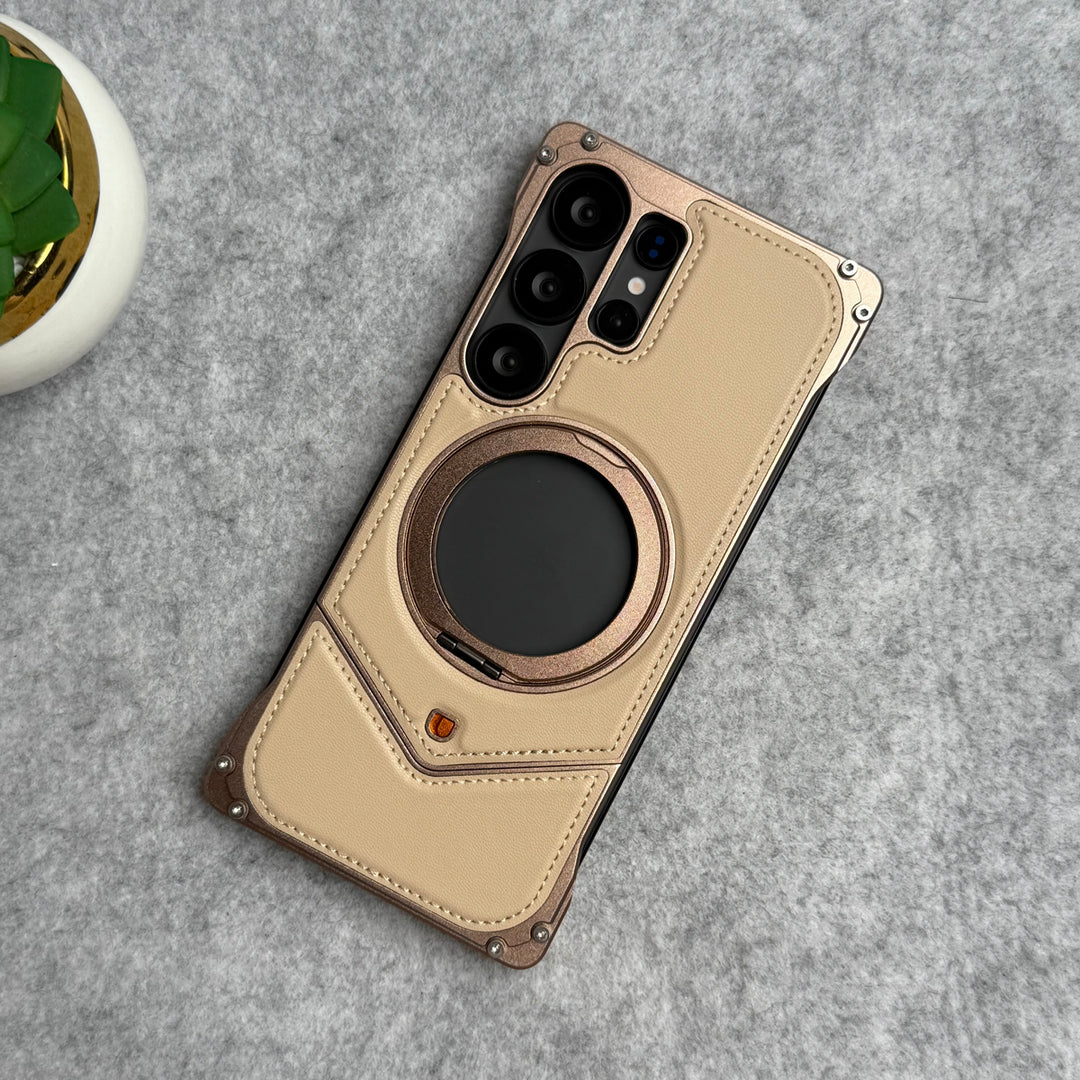 Galaxy Ultra Leather Metal Stand Case