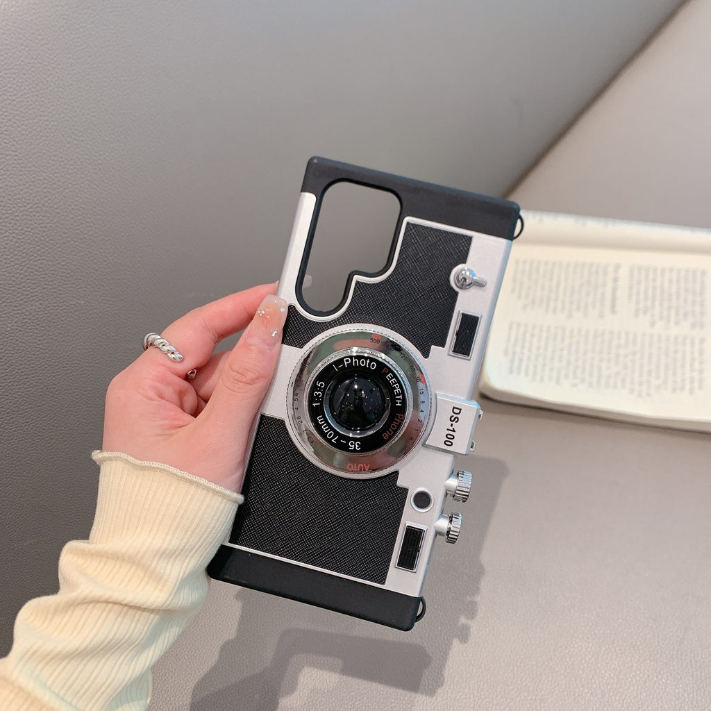 3D Vintage Camera Case for Samsung Galaxy S25 Ultra | Retro Designer | Detachable Sling