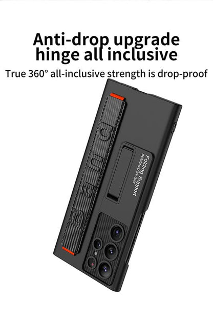 Shockproof Kickstand Case for Samsung Galaxy S25 Ultra with Wristband Grip & Protective Cover