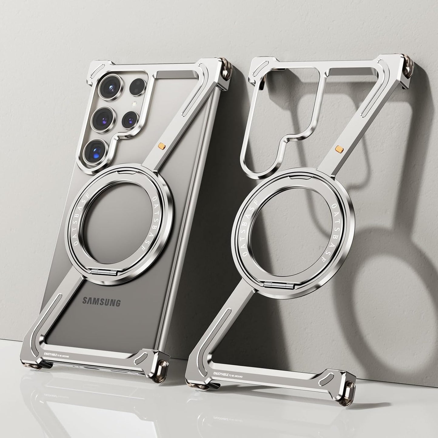 Z Shape Aluminium Metal Rotating Kickstand for Samsung Galaxy S25 Ultra | Frameless Design