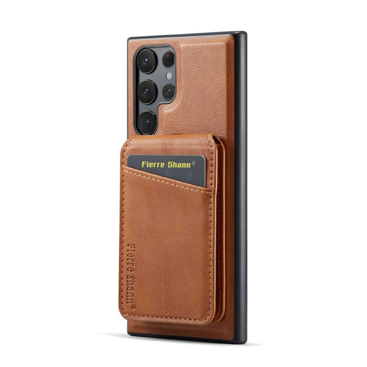 S25 Ultra Magnetic Card Case in Cowhide – Brown