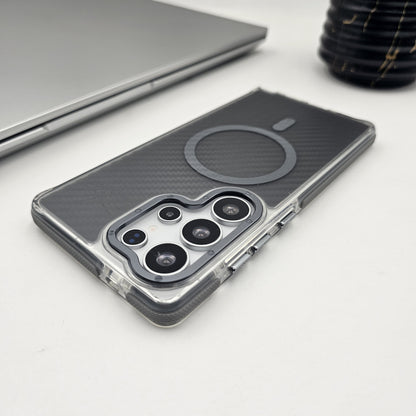 Carbon Fibre Matte MagSafe Case for Samsung Galaxy S25 Ultra | Smokey Finish Protection