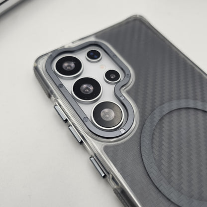 Carbon Fibre Matte MagSafe Case for Samsung Galaxy S25 Ultra | Smokey Finish Protection