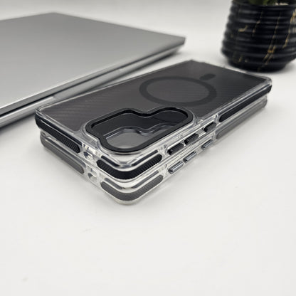Carbon Fibre Matte MagSafe Case for Samsung Galaxy S25 Ultra | Smokey Finish Protection