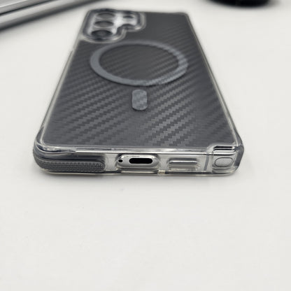Carbon Fibre Matte MagSafe Case for Samsung Galaxy S25 Ultra | Smokey Finish Protection