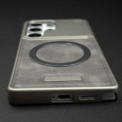 Luxury Leather MagSafe Case for Samsung Galaxy S25 Ultra | AeroFlex Hard Borderless Design