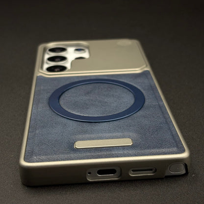 Luxury Leather MagSafe Case for Samsung Galaxy S25 Ultra | AeroFlex Hard Borderless Design