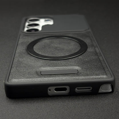 Luxury Leather MagSafe Case for Samsung Galaxy S25 Ultra | AeroFlex Hard Borderless Design