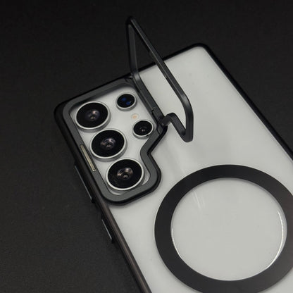 Luxury MagSafe Case for Samsung Galaxy S25 Ultra | Hard PC | Metal Camera Bump | Built-In Kickstand