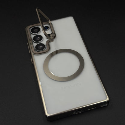 Luxury MagSafe Case for Samsung Galaxy S25 Ultra | Hard PC | Metal Camera Bump | Built-In Kickstand