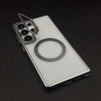 Luxury MagSafe Case for Samsung Galaxy S25 Ultra | Hard PC | Metal Camera Bump | Built-In Kickstand