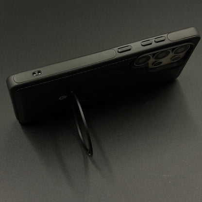 Magnetic Leather MagSafe Case for Samsung Galaxy S25 Ultra | Premium Stitch Finish | Kickstand Ring