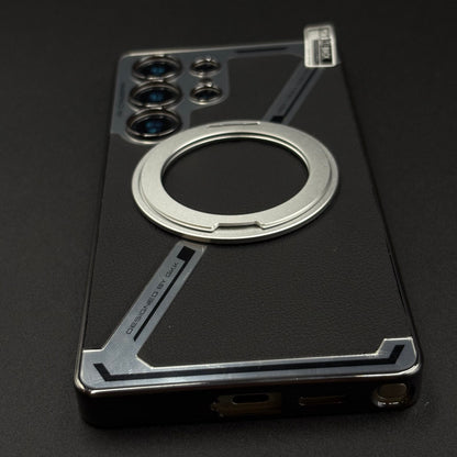 Detachable Metal Ring MagSafe Case for Samsung Galaxy S25 Ultra | Hybrid Armor Design with Magnetic Stand