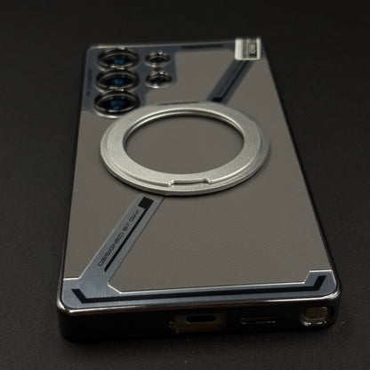 Detachable Metal Ring MagSafe Case for Samsung Galaxy S25 Ultra | Hybrid Armor Design with Magnetic Stand