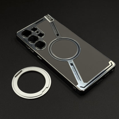 Detachable Metal Ring MagSafe Case for Samsung Galaxy S25 Ultra | Hybrid Armor Design with Magnetic Stand
