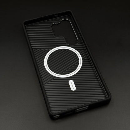 Wireless Charging Leather Case for Samsung Galaxy S25 Ultra | Hidden MagSafe | Elegant Luxury Cover