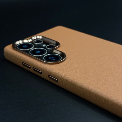 Wireless Charging Leather Case for Samsung Galaxy S25 Ultra | Hidden MagSafe | Elegant Luxury Cover