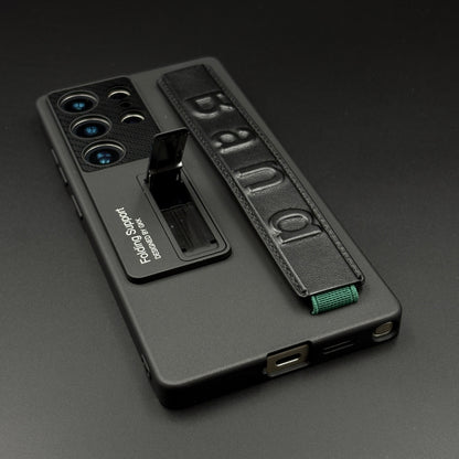Shockproof Kickstand Case for Samsung Galaxy S25 Ultra with Wristband Grip & Protective Cover