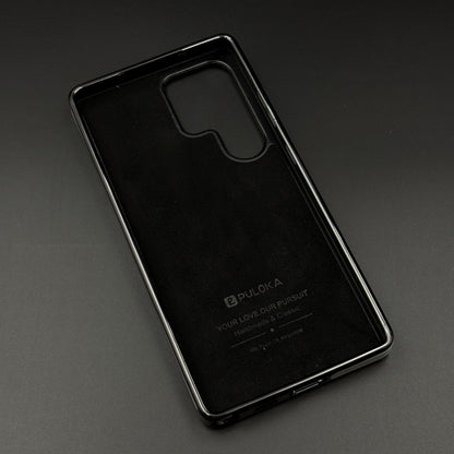 Samsung Galaxy S25 Ultra Stitched Leather Chrome Case