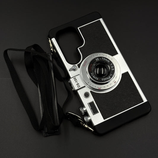 3D Vintage Camera Case for Samsung Galaxy S25 Ultra | Retro Designer | Detachable Sling