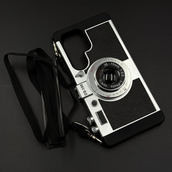 3D Vintage Camera Case for Samsung Galaxy S25 Ultra | Retro Designer | Detachable Sling
