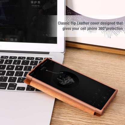 Samsung Galaxy S25 Ultra Camera Protection QIN Leather Flip Case Black
