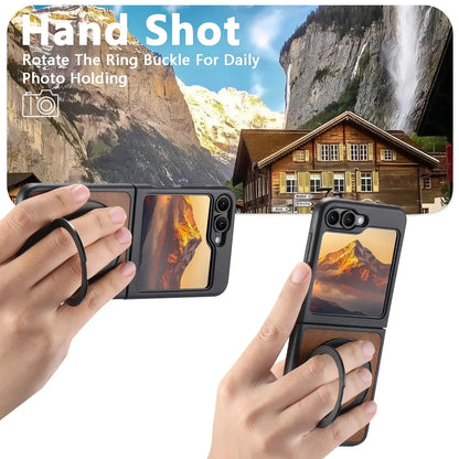 Leather MagSafe Ring Stand Case for Z Flip Series