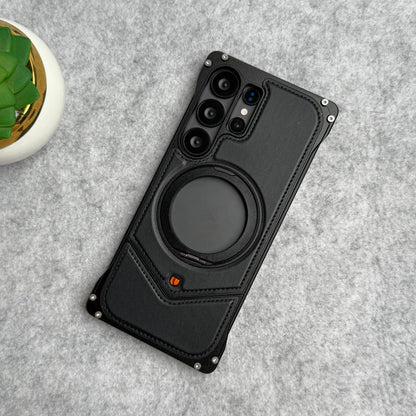 Galaxy Ultra Leather Metal Stand Case