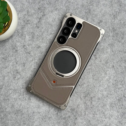 Galaxy Ultra Leather Metal Stand Case