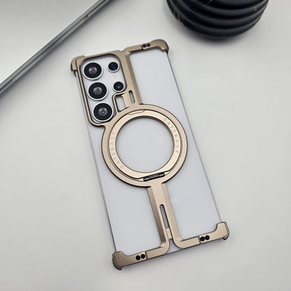 Samsung Galaxy S25 Ultra Metal Magsafe Case Magnetic Ring Kickstand Holder